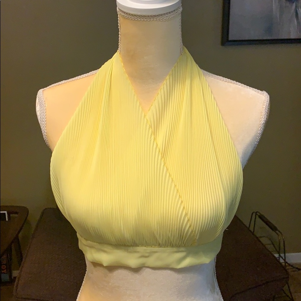 Vintage chiffon halter crop top Sz Small